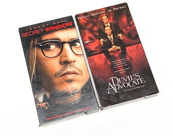 Devils Advocate & Secret Window - VHS Movie lot of 2 - VCR Tape - Video Cassette Tape - Cult Classic Film - Pre-owned - Very Good Condition