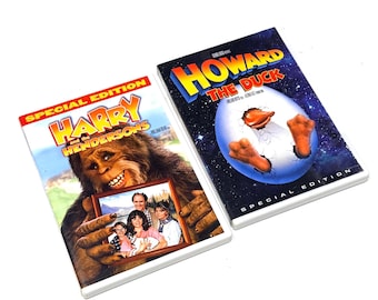 Harry and the Hendersons & Howard the Duck - DVD Lot of 2 - 80s Comedy Fantasy - Family Movie Set