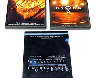 Unbreakable + Signs + The Village - M. Night Shyamalan - DVD Lot of 3 - Thriller Mystery - Movie Collection
