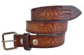 Kid Name Belt - Horse Embossed Brown Leather Belt Custom Engraved for boys and girls