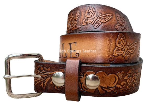 New Brown floral Belt And butterfly belt Buckle Flowers and Butterfly main image 4