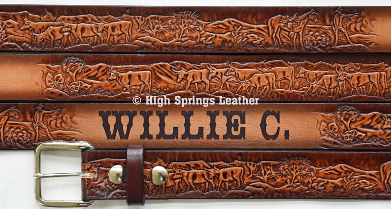 leather name belts