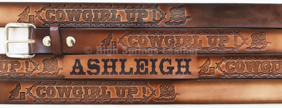 Cowgirl Up Leather Belt Amazon.com: Bama Belts and Leathers Western Floral Embossed  main image 2
