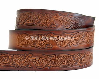 Engraved Western Leather Belt DF: Custom Name, Genuine Cowhide, Made in USA