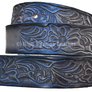 Western Leather Belt: Custom Engraved Floral Design