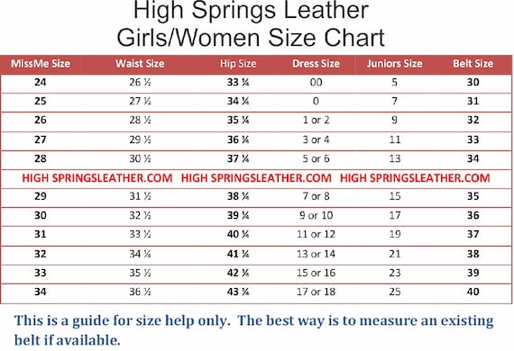 Cowgirl Up Size Chart