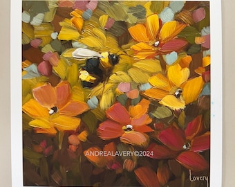 IMPRESIÓN "Goldenrod" Impresión artística de abeja. Hecha a pedido. *NOTA: Detalles de envío.