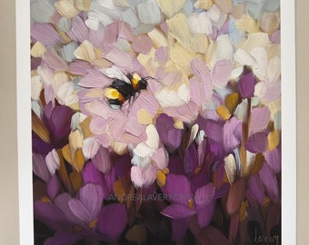 IMPRESIÓN "Jardín Violeta" Impresión artística de abeja. Hecho a pedido. *NOTA: Detalles de envío.