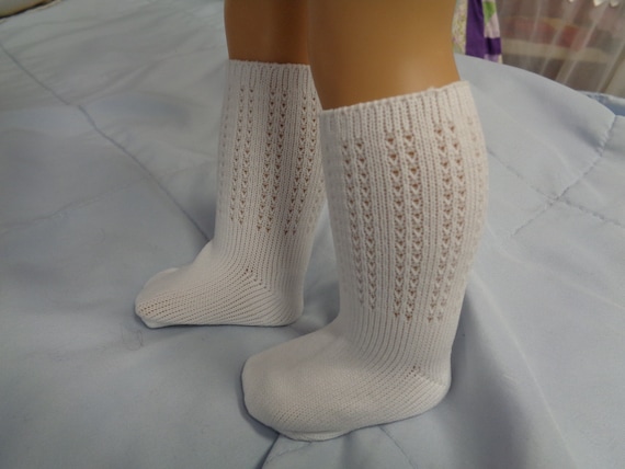 White Diamond Design Ankle Socks Fits 18 inch American Girl Dolls