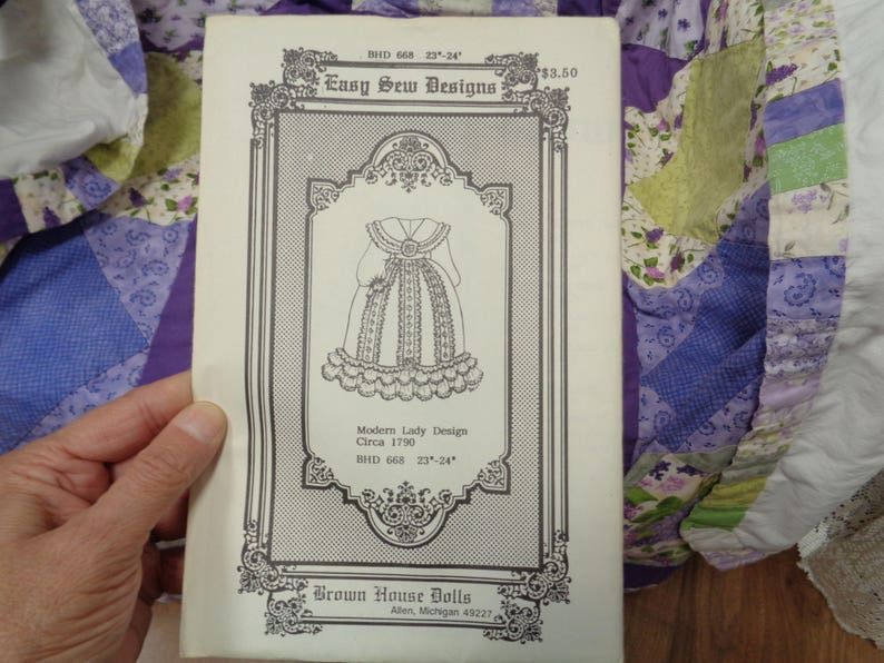 Antique Doll Clothes Pattern #668 For 23-24 Dolls Uncut Brown House