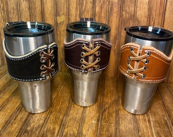 Asa de taza estilo Yeti de cuero (solo asa, sin taza)