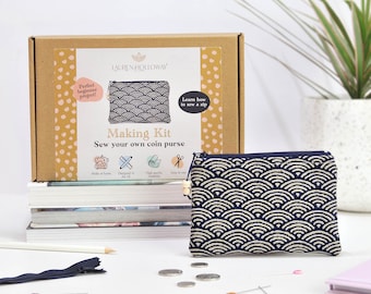 Making Kit, Beginner Sewing Kit, DIY Craft Kit, Sew Your Own Coin Purse, Learn to Sew Kit, Sewing Kit Gift, Beginner Craft Kit, Sewing Gift