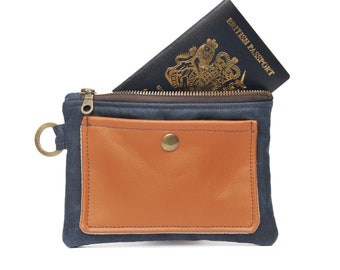 Homme Voyage Pochette de voyage en cuir Portefeuille de voyage En cuir Pochette recyclée Portefeuille passeport Portefeuille de voyage Organisateur Portefeuille en cuir Porte-passeport Cadeau pour hommes