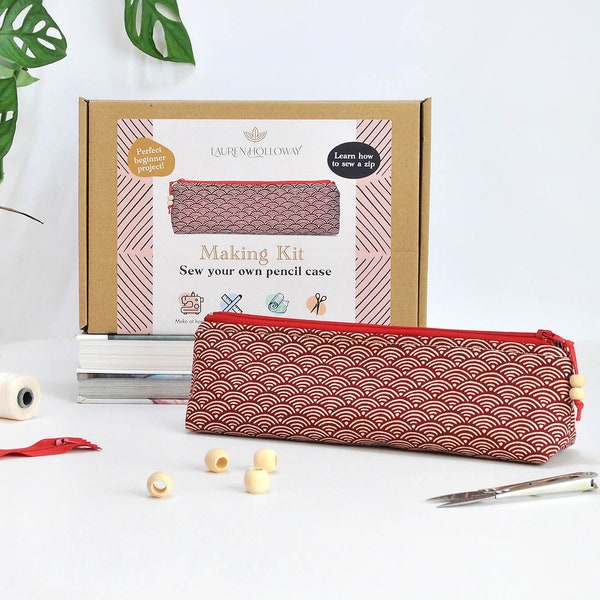 Beginner Sewing Kit, Pencil Case kit, Sewing Kit, Craft Kit, Learn to Sew, DIY Craft Kit, Bag Making Kit, Sewing Kit Gift, How to Sew Kit