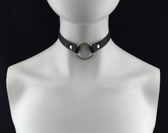 Black O Ring Choker Etsy