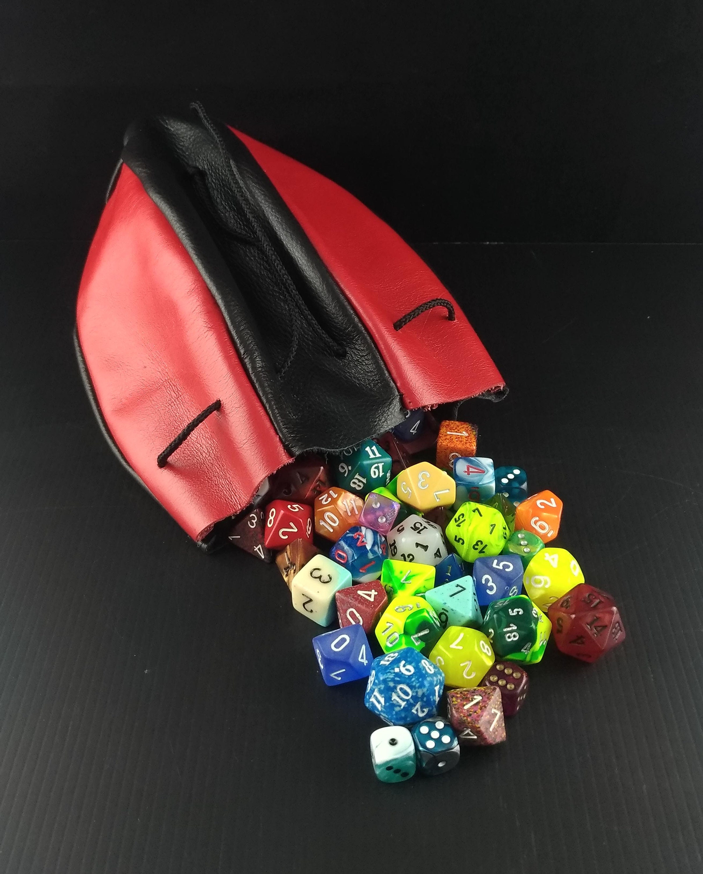 Hand Made Genuine Leather Dice Bag Pear Dice Pouch Black & Etsy