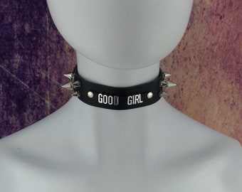 Good Girl Choker Genuine Leather - Choker Collar Black