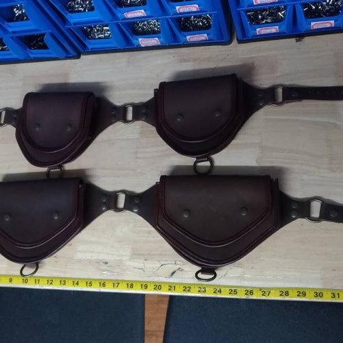 Hand Made Genuine Leather shops Pouch Belt