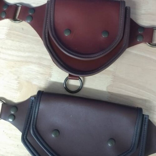 Hand Made Genuine Leather shops Pouch Belt