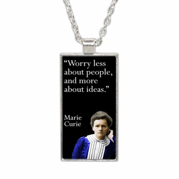 Marie Curie Quote Pendant Necklace