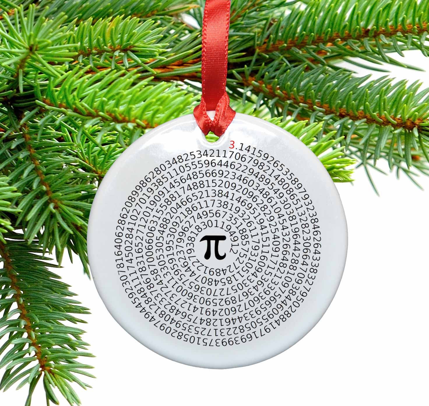 Value of Pi Geeky Ceramic Christmas Ornament