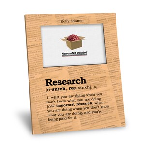 Research Definition Picture Frame - Personalization Available - 8x10 Frame - 4x6 Picture - Choice of Finish