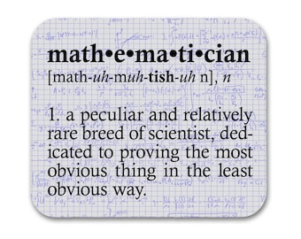 Math Mathematician Definition Funny Mouse Pad