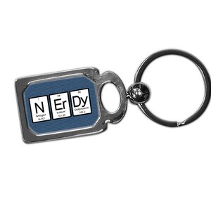 Nerdy Gift - periodic table of elements Key Chain Science Chemistry Gift