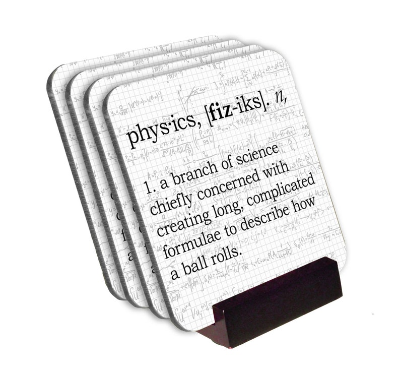 Physics Definition Coasters Waterresistant MDF With Cork Etsy