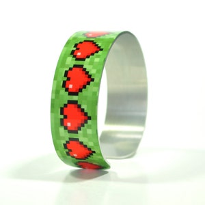Geek Valentine Pixel Heart Gamer Health  Bracelet
