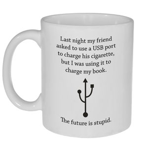 USB Port Funny Coffee or Tea Mug - 11 ounce