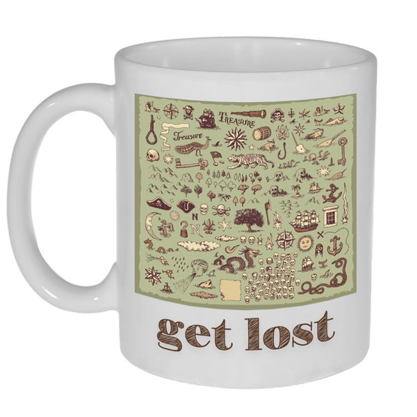 Get Lost Treasure Map Coffee or Tea Mug