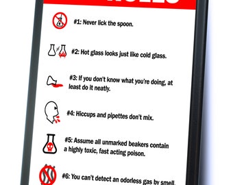 Lab Rules Wall Wood Sign Plaque with Built in Frame - 9"x 12"