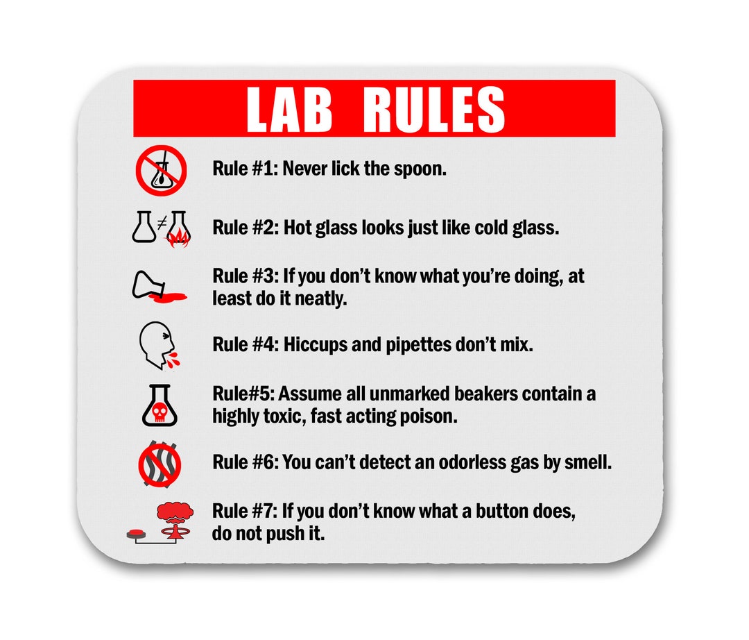 Lab Rules Funny Geek Computer Science Mouse Pad - Etsy