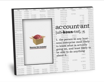 Accountant Definition Picture Frame - Personalization Available - 8x10 Frame - 4x6 Picture - Choice of Finish