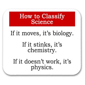 Classify Science Biology Chemistry and Physics Funny Geek Computer  Mouse Pad