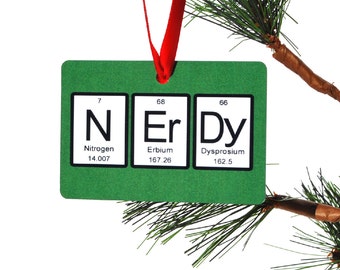 Nerdy Periodic Table Christmas Ornament