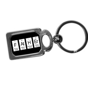Father&#39;s day gift, keychain, Science  Chemistry Elements Spelling Father, Geek