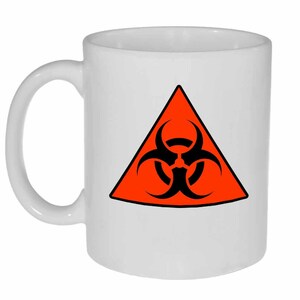 Biohazard Mug - Funny white ceramic coffee or tea mug