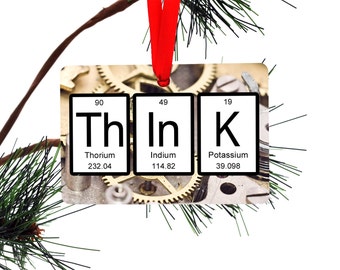 Periodic Table Think Christmas Ornament