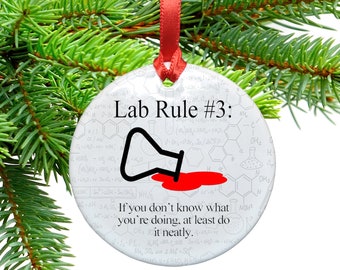 Lab Rule 3 Lab Rule Ceramic Christmas Tree Ornament