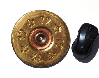 Shotgun Shell Casing Neoprene Round  Mouse Pad