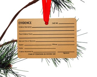 Evidence Tag Funny Christmas Tree Ornament