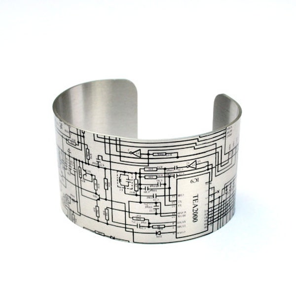 Circuit Diagram Aluminium Geeky Cuff Bracelet