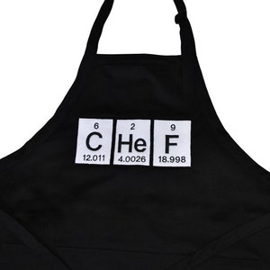 Chef Periodic Table Science Cotton/Poly Twill Adjustable Neck Grilling Apron  Grilling and Cooking Chef Apron