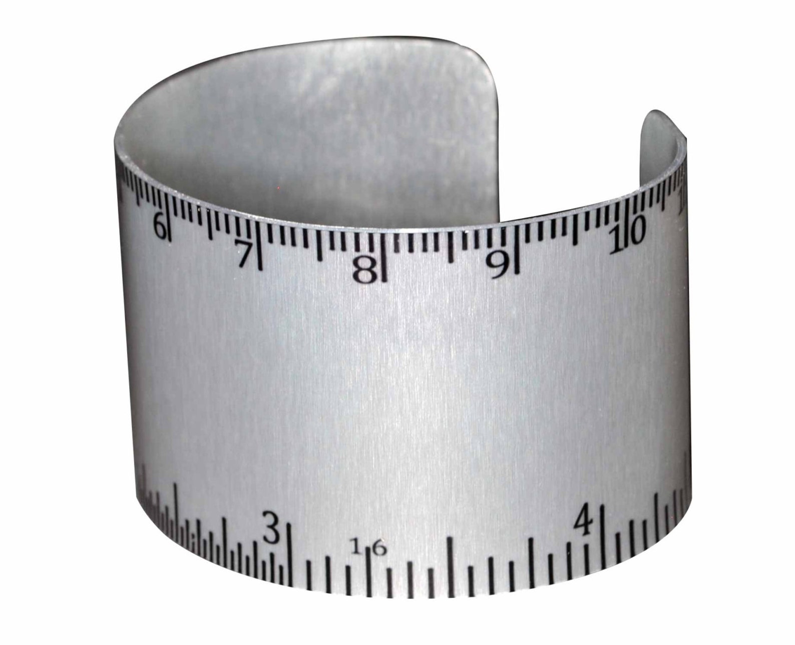 aluminum ruler geekery bracelet inches and mm silver etsy