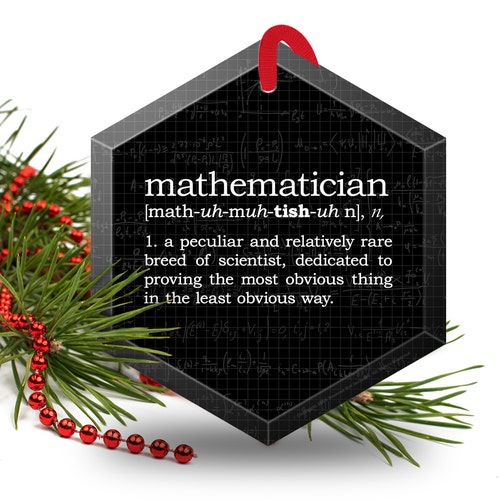 Math Christmas Ornament Funny Definition of Mathematician Etsy