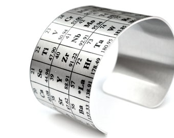 Periodic Table of Elements Aluminium Geekery Cuff