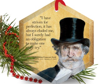Giuseppe Verdi  - Famous Musical Composers Glass Christmas Ornament