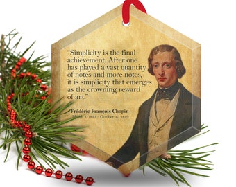 Frederic Chopin - Famous Musical Composers Glass Christmas Ornament